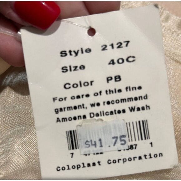 NWT AMOENA 2127 Wire Free Mastectomy Bra 40C Soft Cup Ivory Back Closure Nude 40 - Picture 6 of 6